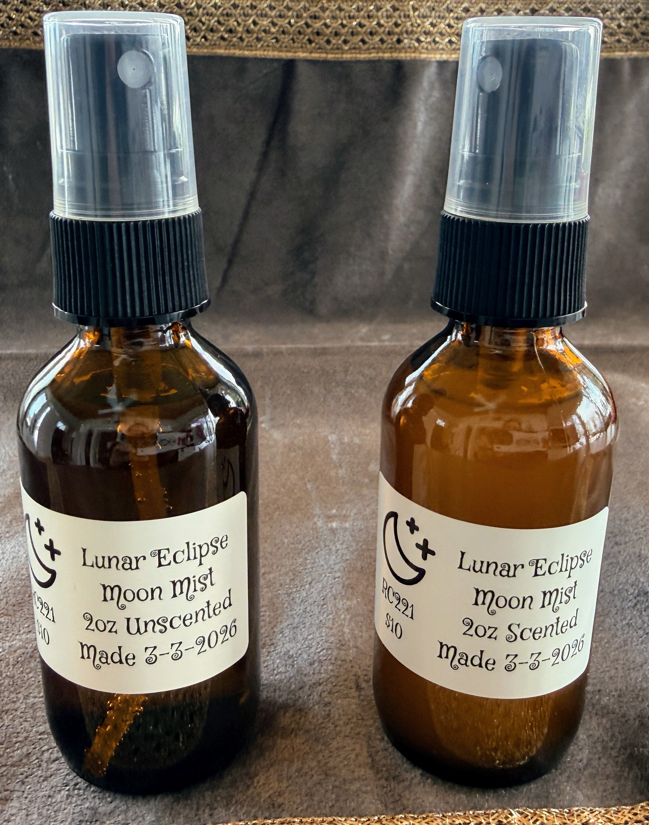Lunar Eclipse Moon Mist 2oz Small Amber Spray Bottle RC221