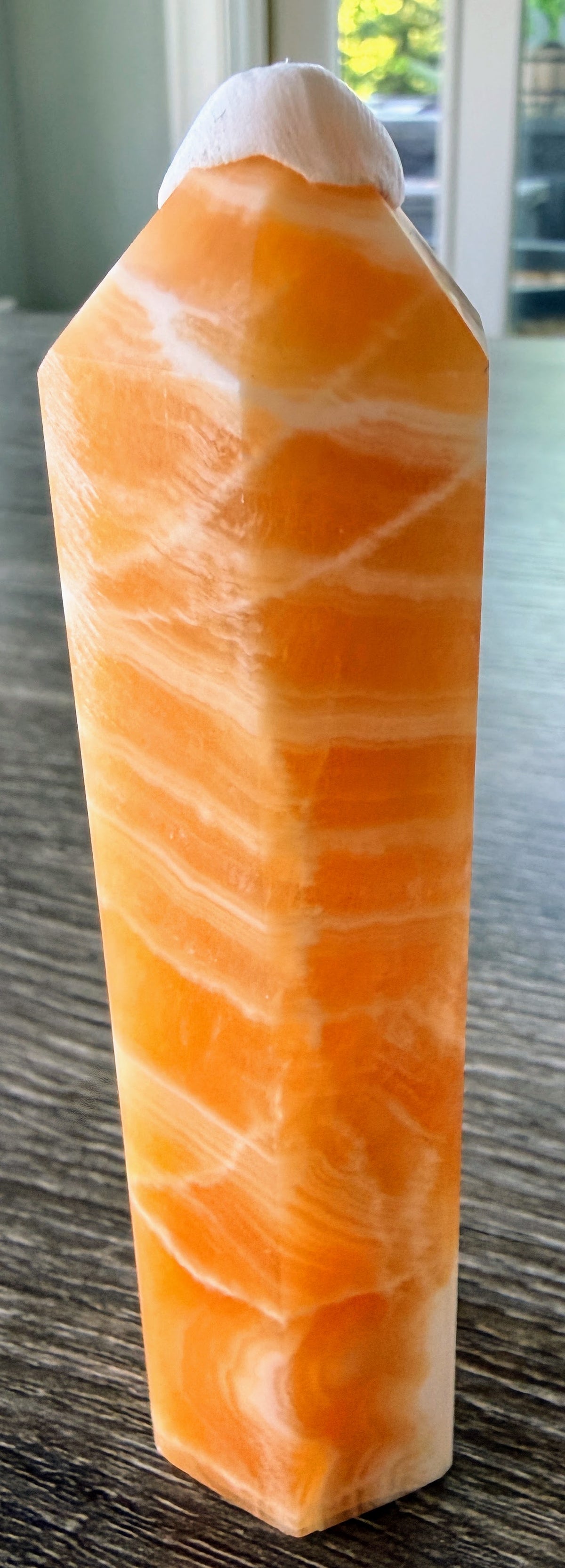 Orange Gold Yellow Calcite Tower Five Inches RC313