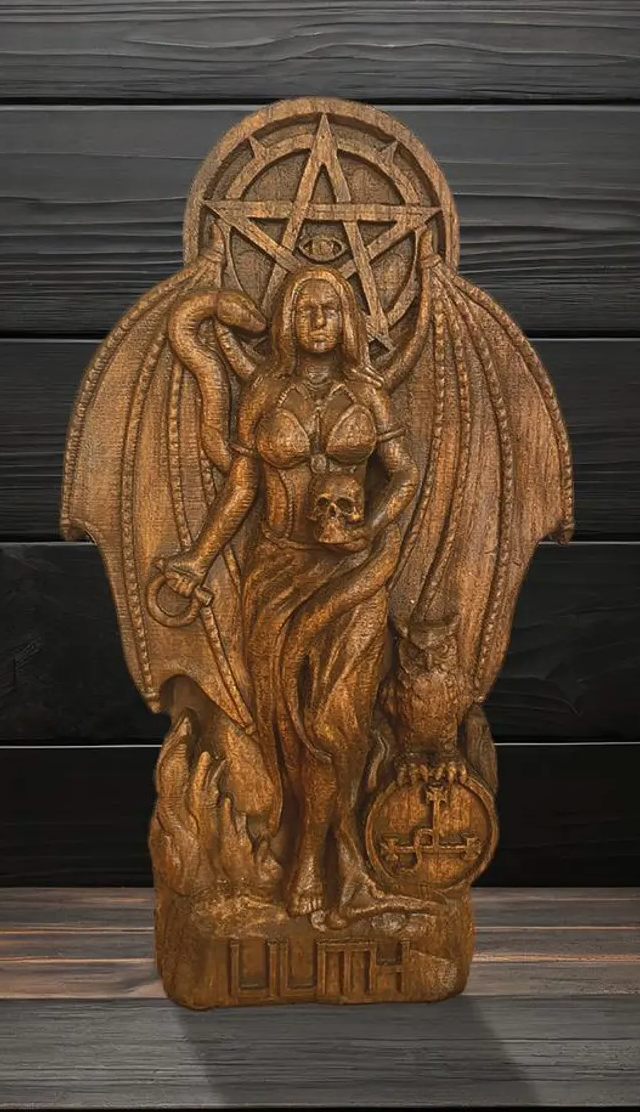 Natural Hand Carved Solid Wood Deity Goddess Status Altar Display Piece RC304