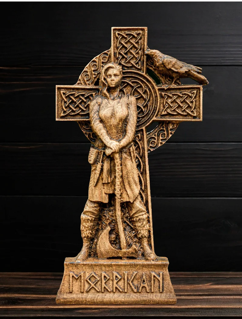 Natural Hand Carved Solid Wood Deity Goddess Status Altar Display Piece RC304