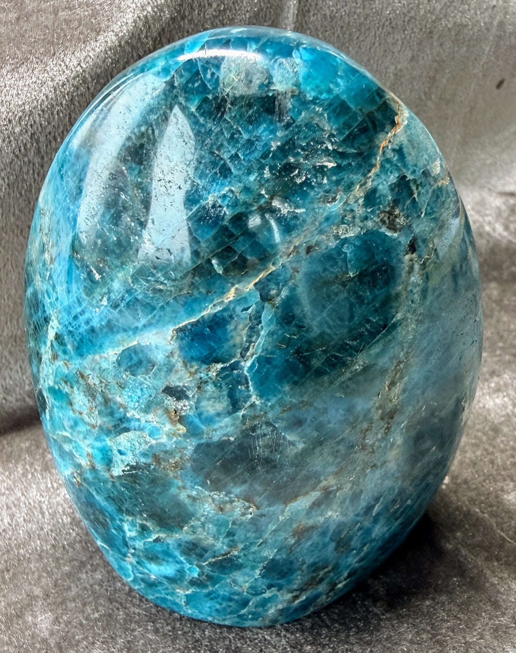 Large Blue Apatite Tumbled Standing Oval RC259