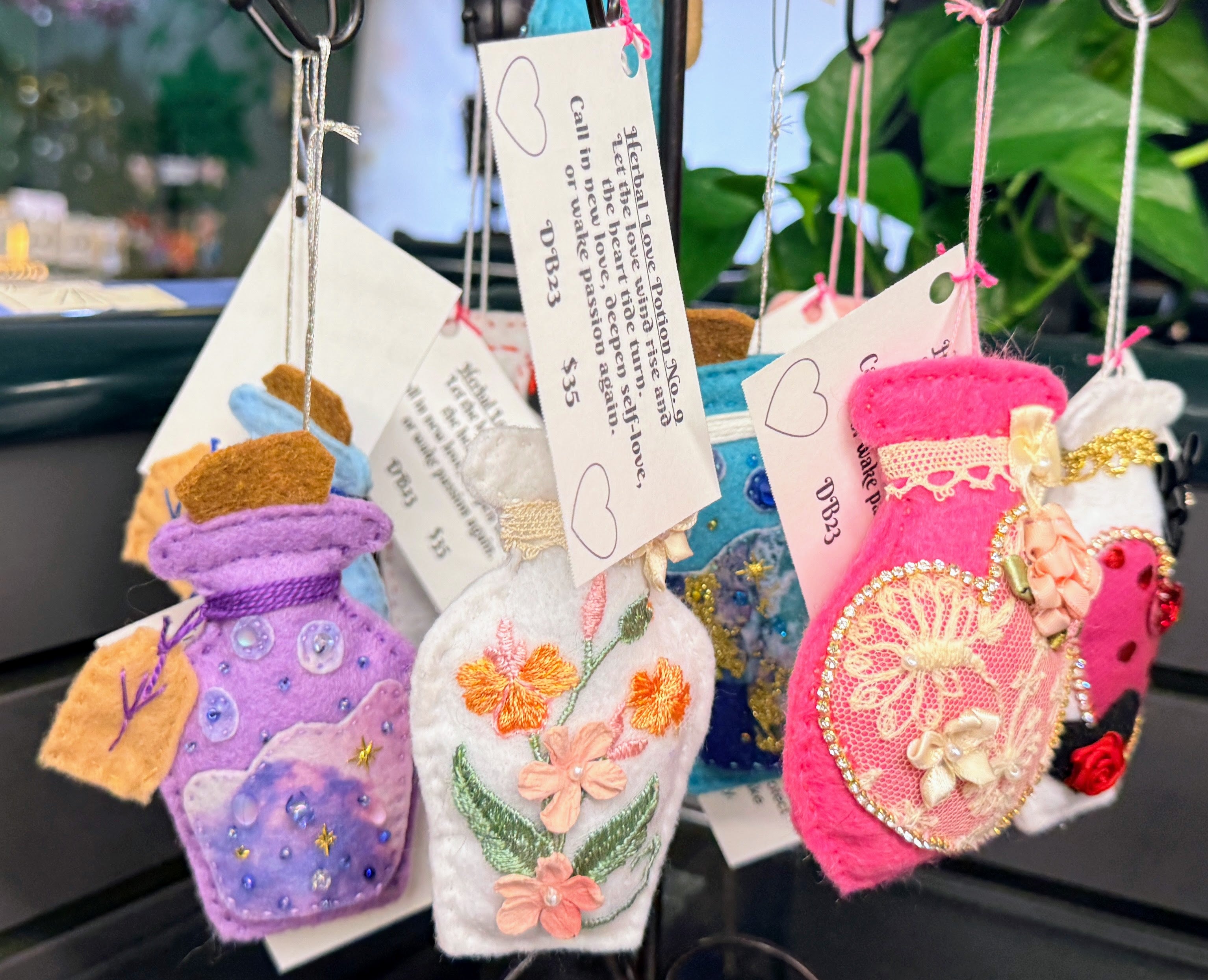 Love Potion #9 or Protection Felt Potion Bottles DB23