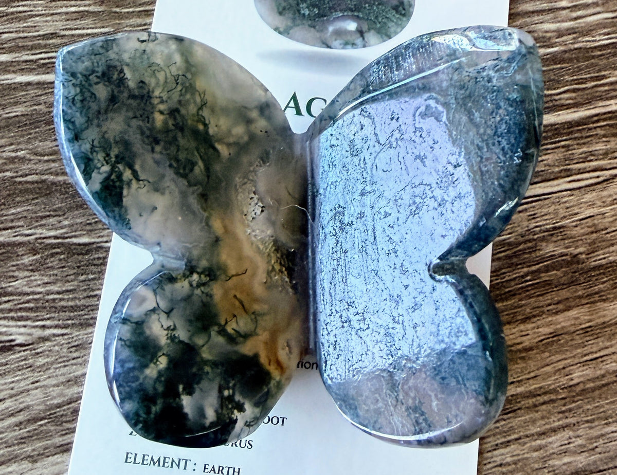 Moss Agate Butterfly RC309