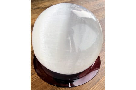 XL Selenite Orb Sphere Gazing Crystal Ball RC267
