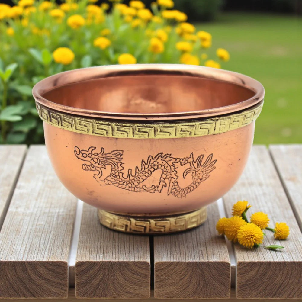 Small Copper Dragon Offering Bowl RC242