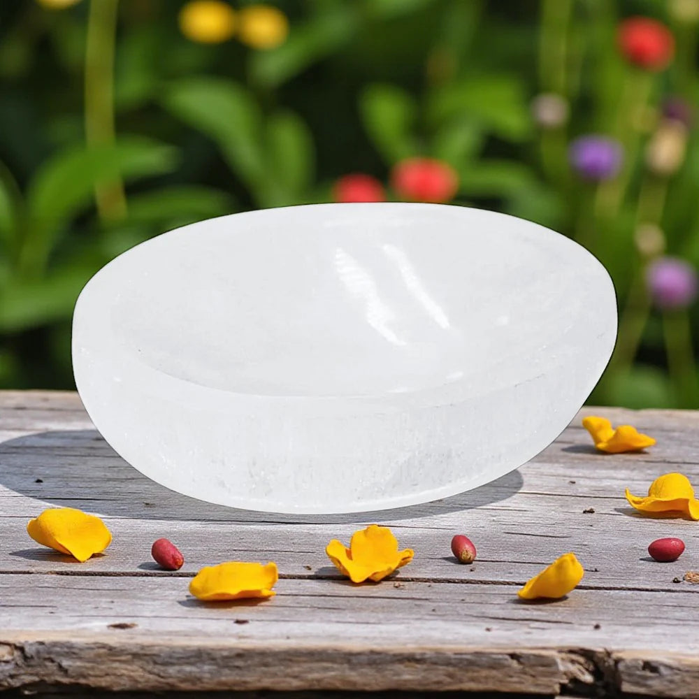 Selenite Offering Bowl Altar Ritual Charging Natural Medium 3-4 Inch Round or Oval RC245