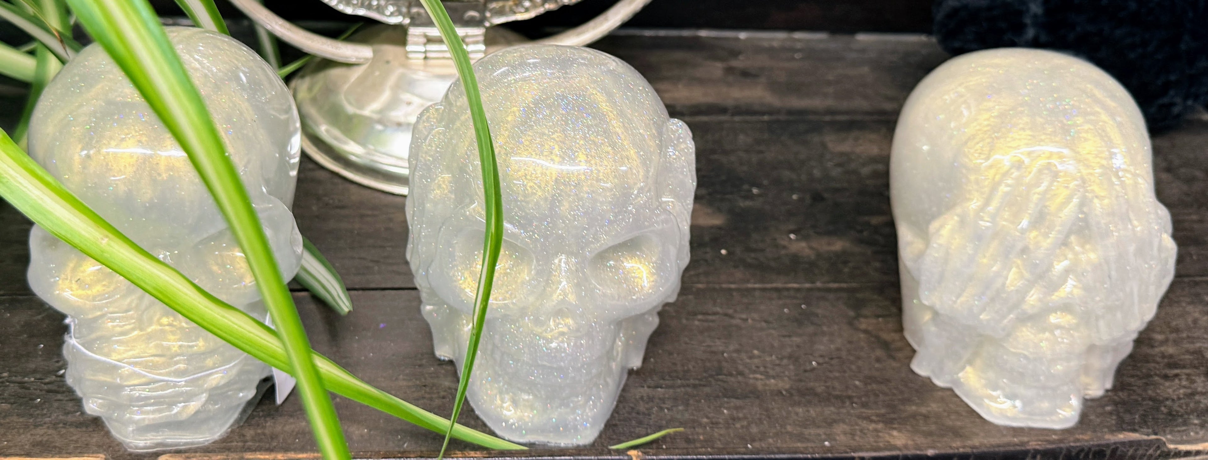Set of 3 See No Evil Resin Skulls MOC01