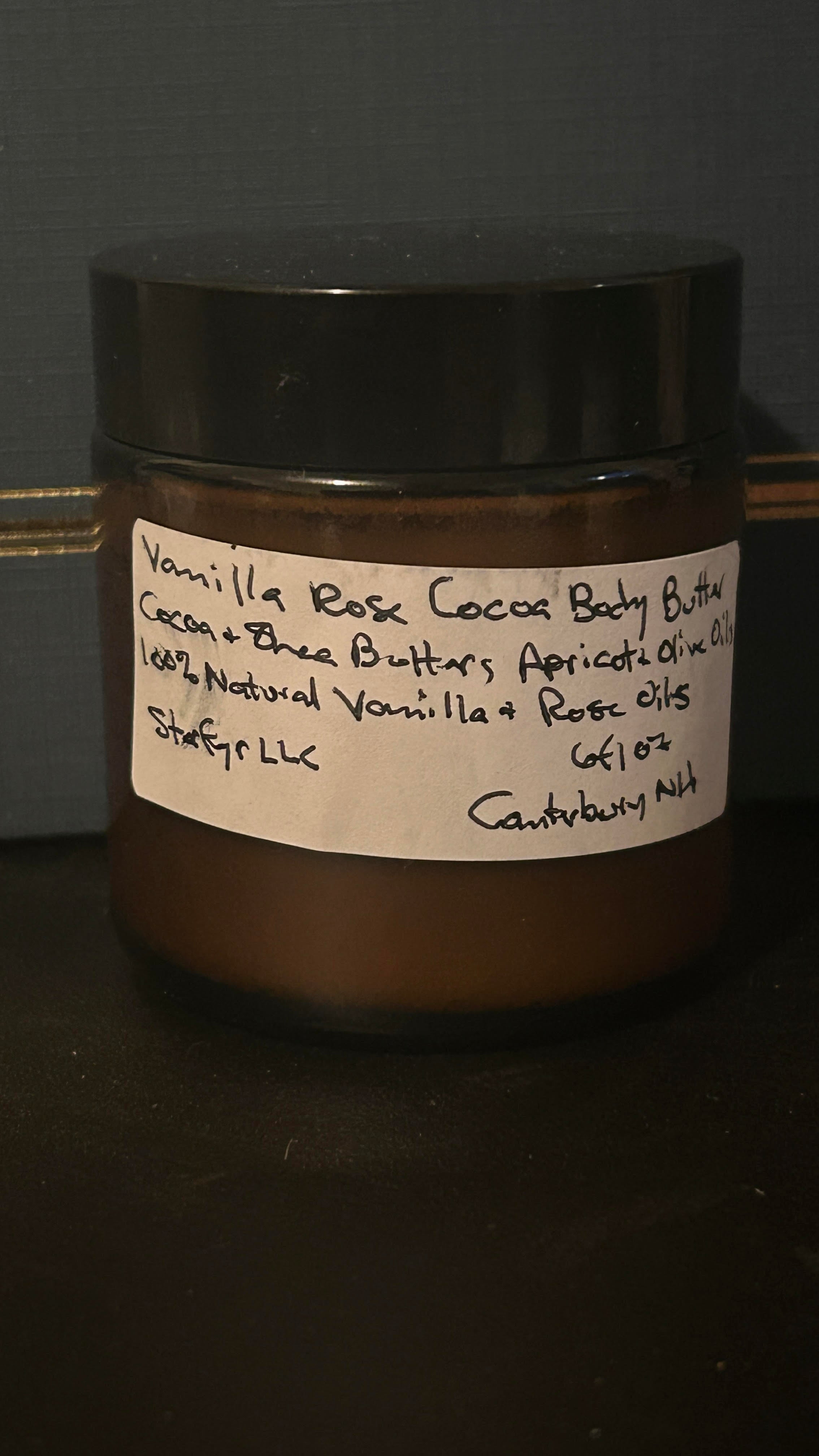 Vanilla Rose Cocoa Body Butter in Amber Glass 6oz SF03