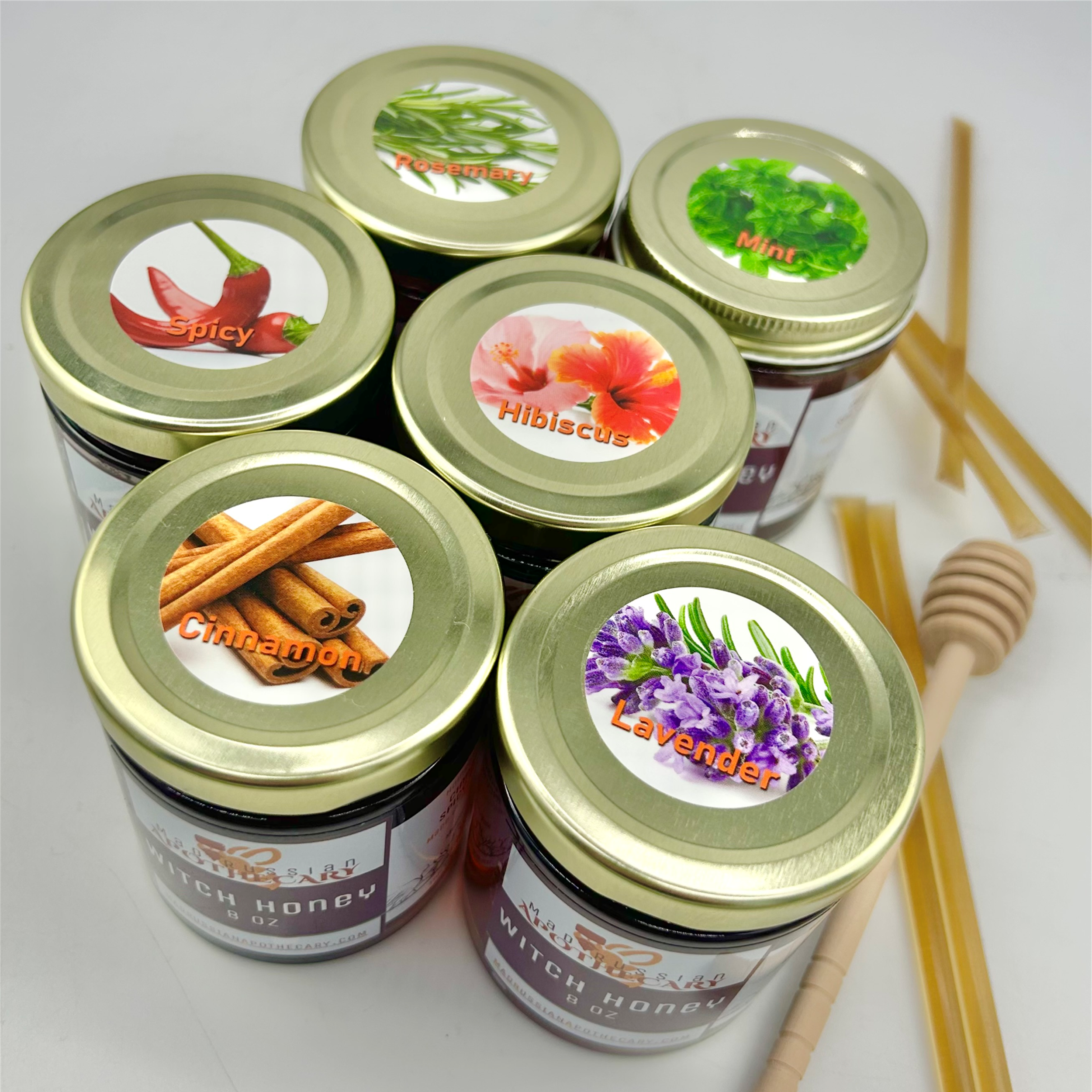 Witch Honey Assorted Flavors 8oz Jar SSC212